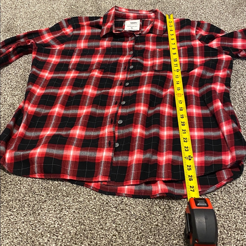 Sonoma Red and Black Plaid Button Down Shirt - Picture 6 of 6